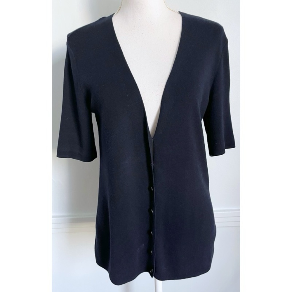 Talbots • Navy Button-Up Cardigan